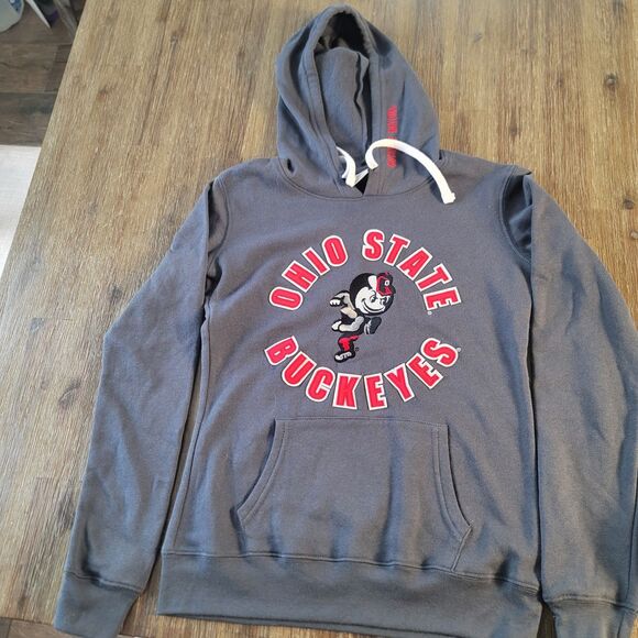 Ohio State Tops - Ohio State Buckeyes Stitched Campus Hoodie Sweatshirt Womens XS Gray